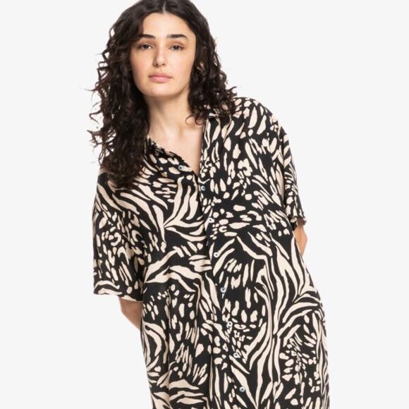 Quiksilver Women's Sunny Ride - Short Sleeve Shirt Dress Women's Size S NWT - Picture 2 of 6